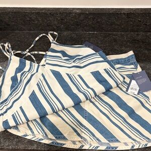Universal Thread Blue and White Striped Skirt Set